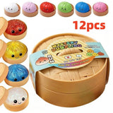 Dumpling Squishy Steamer Box – 12 Glitter Squishies